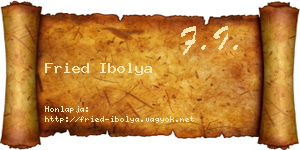 Fried Ibolya névjegykártya